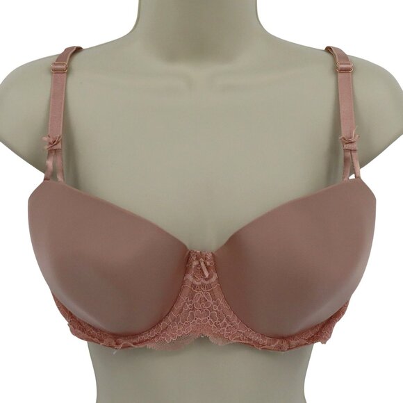 Victorias Secret 38C Bra Dream Angels Push Up No Padding Beige Pink Underwire - Picture 1 of 16